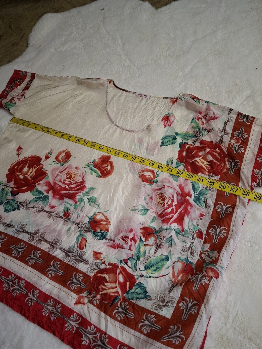 Johnny Was Secret Garden Silk Floral Tunic Blouse Poncho Top Women Size Large - Picture 12 of 16